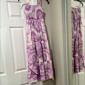 BE COOL Purple and White Smocked Sundress
